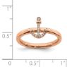 Picture of Diamond Anchor Ring Sterling Silver Rose Gold Plated