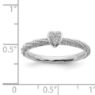 Picture of Diamond Textured Heart Ring Sterling Silver Stackable Expressions
