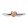 Picture of Diamond Rose Gold Plated Heart Ring Sterling Silver