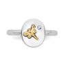 Picture of Diamond 14k Gold Dragonfly Sterling Silver Tow-Tone Ring