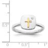 Picture of Diamond 14k Gold Cross Sterling Silver Tow-Tone Ring