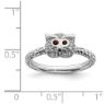Picture of Silver Owl Garnet And Diamond Ring