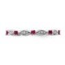 Picture of Sterling  Silver Stackable Created Ruby Diamond Ring