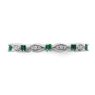 Picture of Sterling  Silver Stackable Created Emerald Diamond Ring