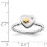 Picture of Diamond 14k Gold Butterfly Sterling Silver Tow-Tone Ring