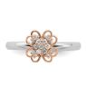 Picture of Diamonds Flower Ring Sterling Silver Rose Gold-Plated