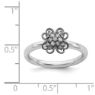 Picture of Diamonds Flower Ring Sterling Silver Black-Plated