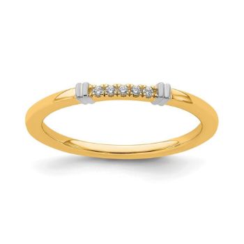 Picture of 14K Two-Tone Solid Gold Diamond Stackable Ring