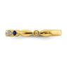 Picture of 14K Yellow Solid Gold Created Sapphires and Diamonds Stackable Ring