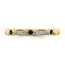 Picture of 14K Yellow Solid Gold Created Sapphires and Diamonds Stackable Ring
