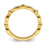 Picture of 14K Yellow Solid Gold Created Emerald and Diamonds Stackable Ring