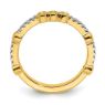 Picture of 14K Yellow Solid Gold White Topaz and Diamond Stackable Ring