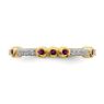 Picture of 14K Yellow Solid Gold Rhodolite Garnet and Diamond Stackable Ring
