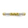 Picture of 14K Yellow Solid Gold Peridot and Diamond Stackable Ring