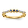 Picture of 14K Yellow Solid Gold Created Sapphire and Diamond Stackable Ring