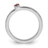 Picture of 14K White Solid Gold Garnet and Diamond Stackable Ring