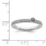 Picture of 14K White Solid Gold Aquamarine and Diamond Stackable Ring