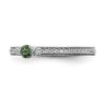 Picture of 14K White Solid Gold Created  Emerald and Diamond Stackable Ring