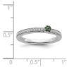 Picture of 14K White Solid Gold Created  Emerald and Diamond Stackable Ring