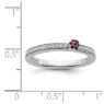 Picture of 14K White Solid Gold Created Ruby and Diamond Stackable Ring