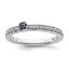 Picture of 14K White Solid Gold Created Sapphire and Diamond Stackable Ring
