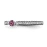 Picture of 14K White Solid Gold Pink Tourmaline and Diamond Stackable Ring