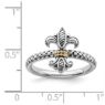 Picture of Sterling Silver & 14k Fleur De Lis Antiqued Ring
