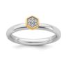 Picture of Hexagon Diamond Gold-Plated Ring Sterling Silver