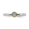 Picture of Hexagon Diamond Gold-Plated Ring Sterling Silver