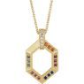 Picture of 14K Gold Family Geometric Pendant 1 to 6 Stones