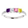 Picture of Silver 1 to 5 Square Stones Mother's Ring Anniversary Band