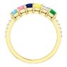 Picture of Gold 1 to 5 Square Stones Mother's Ring Anniversary Band