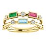 Picture of Gold 1 to 5 Baguette Stones Mother's Ring