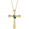 Picture of Cross Gold 1 to 6 Round Stones Mother's Pendant
