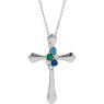 Picture of Cross Silver 1 to 6 Round Stones Mother's Pendant