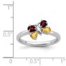 Picture of Silver Butterfly Ring Garnet & Citrine stones