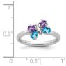Picture of Silver Butterfly Ring Pear Shape Blue Topaz & Amethyst