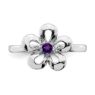 Picture of Silver Flower Ring Amethyst Stone