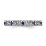 Picture of Sterling Silver Stackable Ring Round Genuine Amethyst February stone