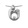 Picture of Large Family 2 Children Diamond Pendant 14K White Gold